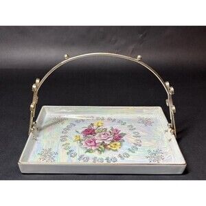 VTG Empress by Haruta Japan Floral Decorative Rectangular Serving Tray 12” w/Han